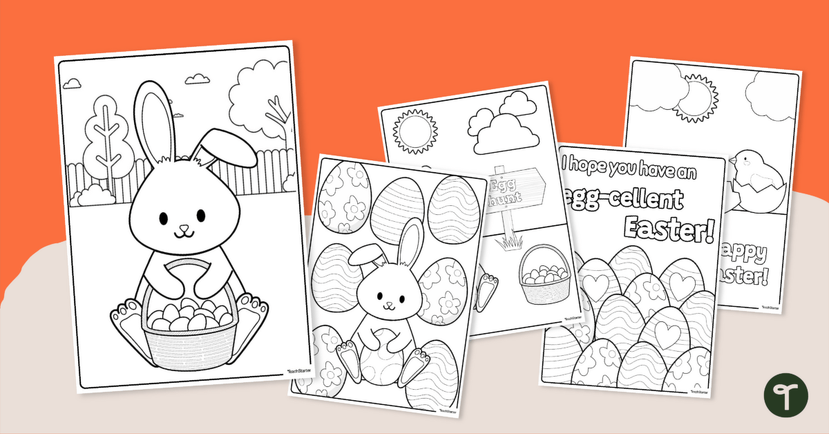 Easter colouring pages teach starter