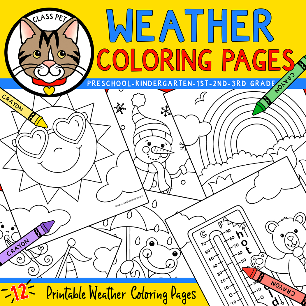 Weather coloring pages made by teachers