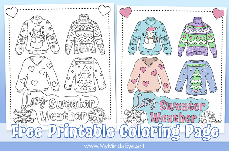 Sweater weather coloring page c