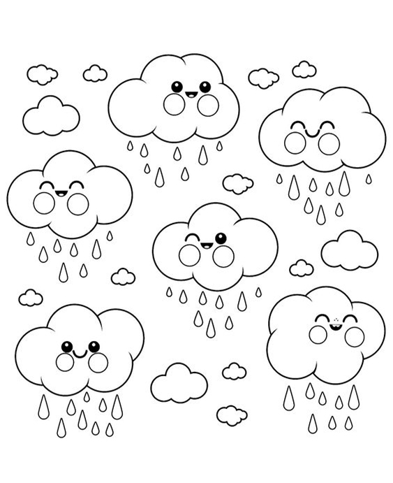 Free easy to print weather coloring pages