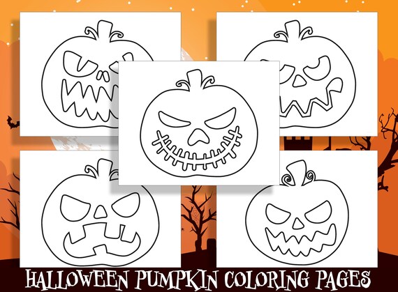 Spooky fun for little ones halloween pumpkin coloring pages for preschool and kindergarten pdf file instant download instant download