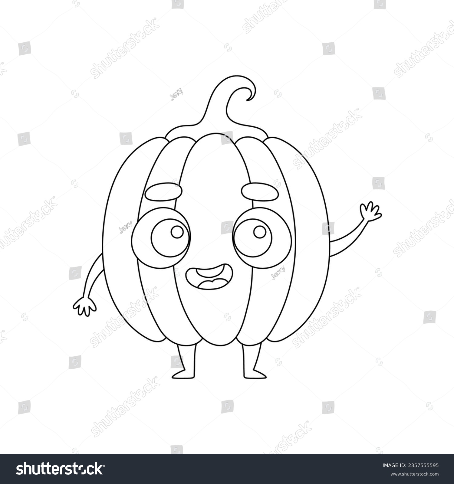 Coloring page funny pumpkin coloring book stock vector royalty free