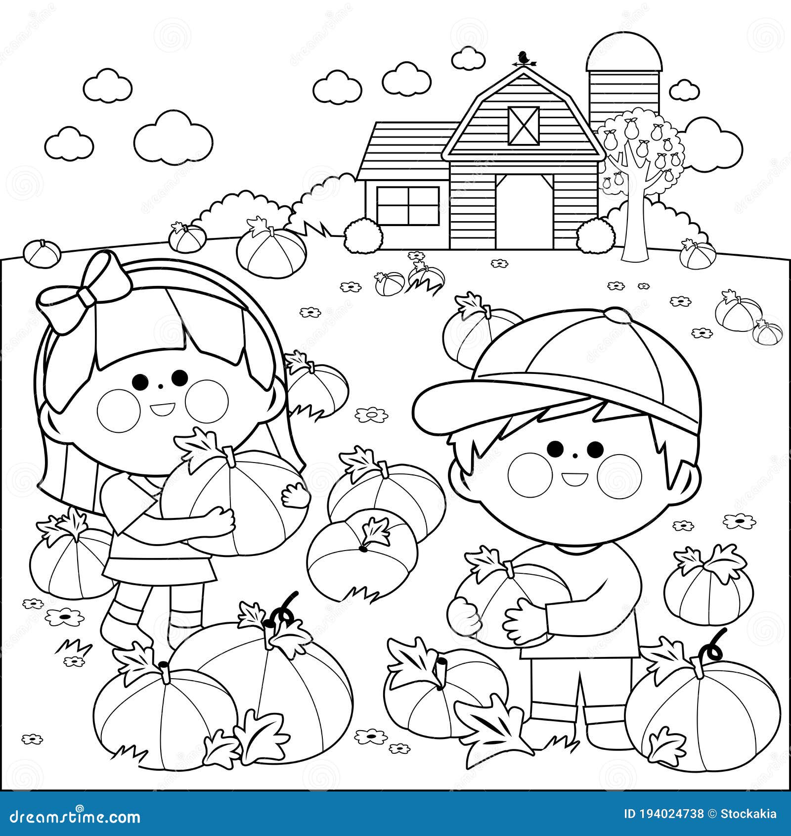 Fall pumpkin patch coloring stock illustrations â fall pumpkin patch coloring stock illustrations vectors clipart