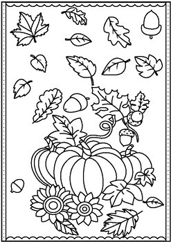 Fall coloring pages for preschool kindergarten first grade tpt