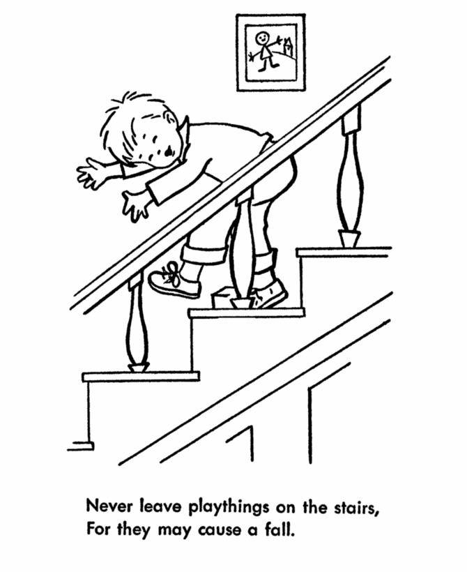 Learning years child safety coloring page