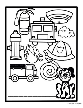Fire safety coloring pages booklet truck dalmatian hydrant alarm smoke