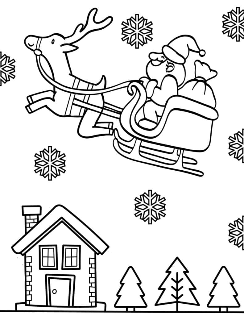 Free printable santa coloring pages for kids