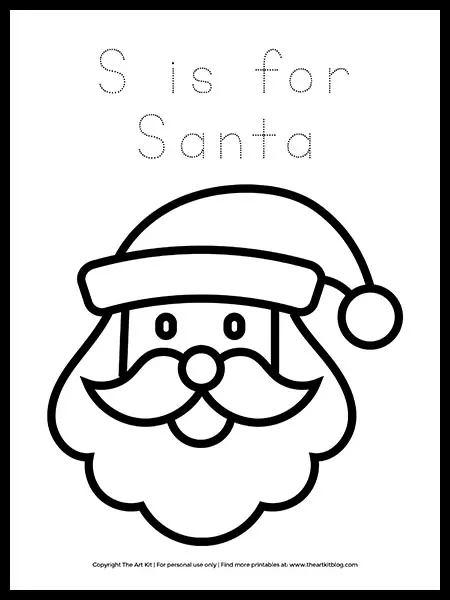 Free letter s is for santa coloring page â the art kit