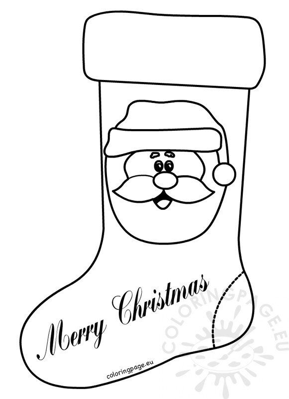 Christmas xmas stocking coloring pages for preschool coloring page