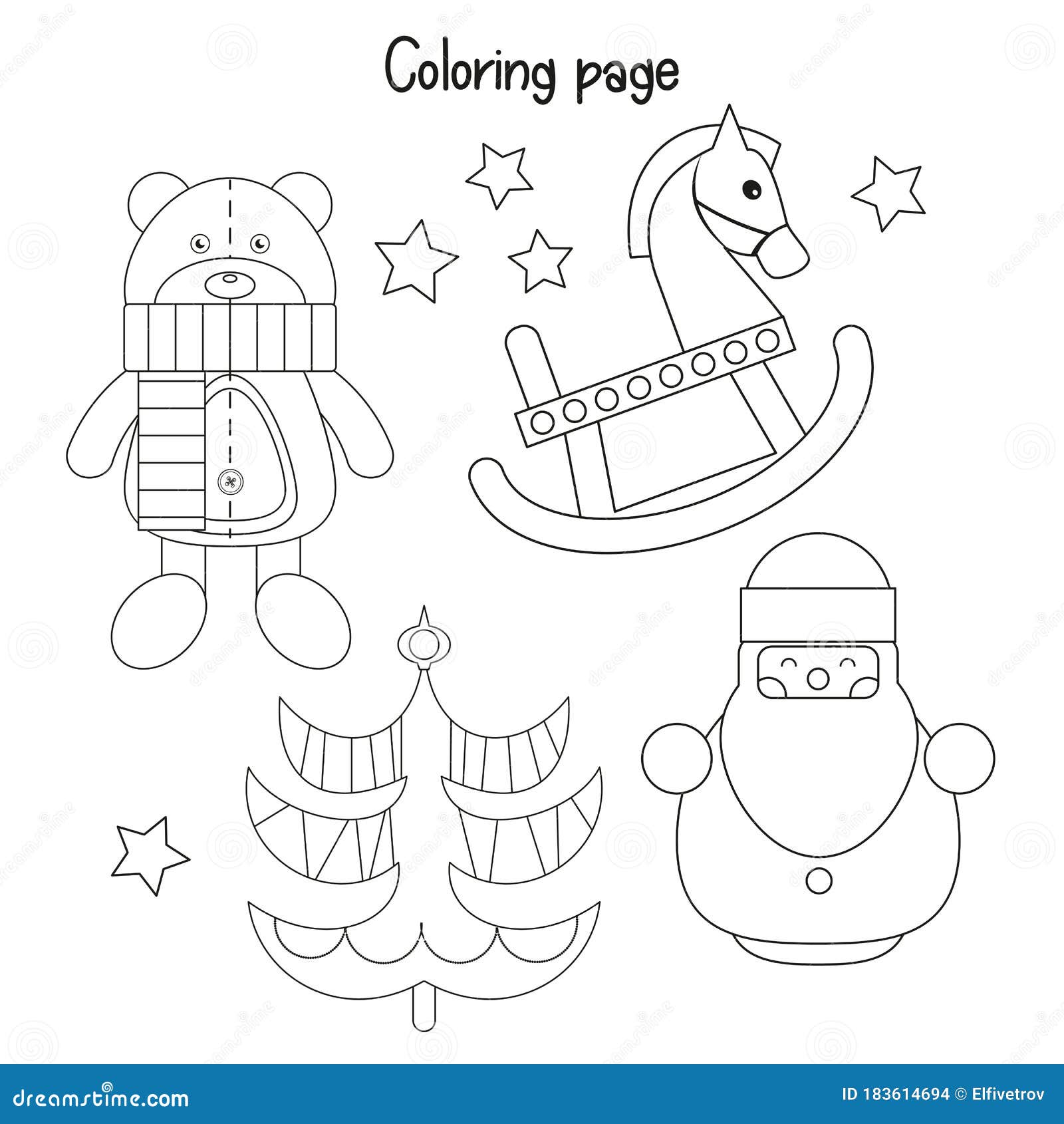 Christmas coloring page stock vector illustration of nursery