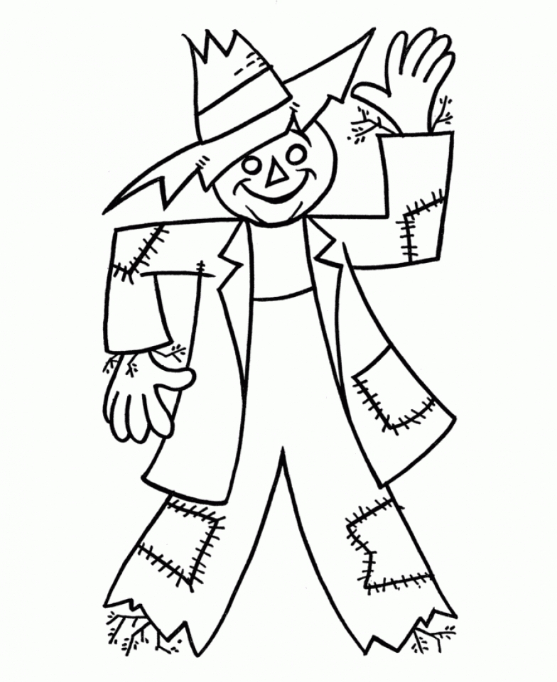 Get this preschool printables of scarecrow coloring pages free jik