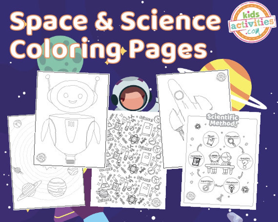 Space and science coloring pages