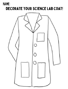 Science lab coat coloring page by megan nisula tpt