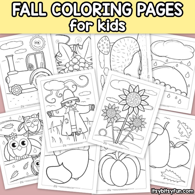 Fall coloring pages for kids