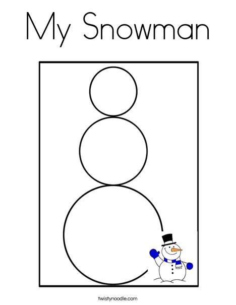 My snowman coloring page