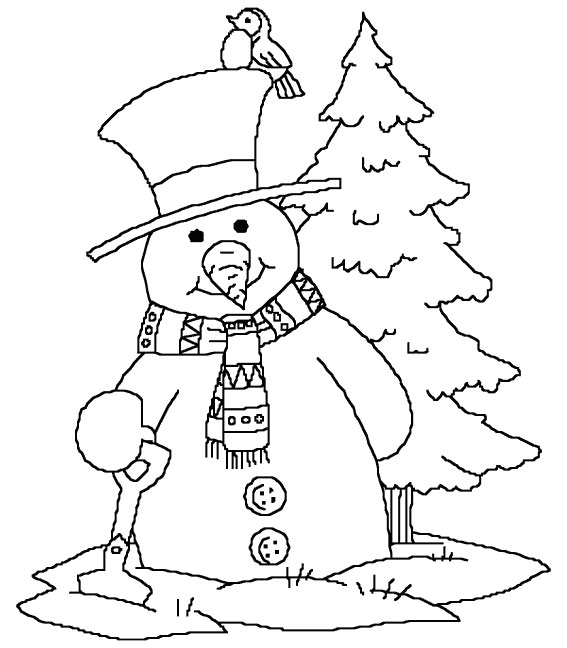 Kids under snowman coloring pages for kids