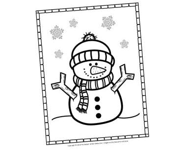 Free printable snowman coloring pages