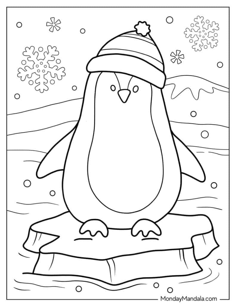 Winter coloring pages free pdf printables