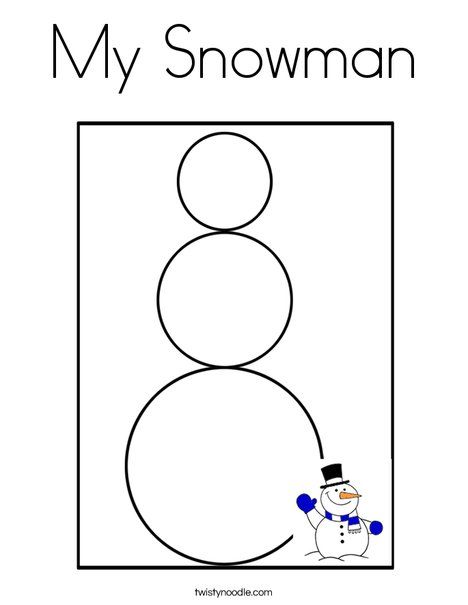 My snowman coloring page