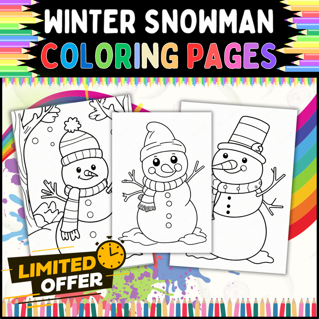 Winter snowman coloring pages for kids classroom preschool grades st