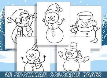 Adorable snowman coloring pages for preschool and kindergarten pdf file