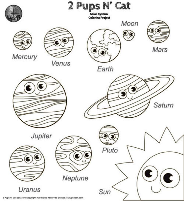 Get this solar system coloring worksheet for kindergarten cte