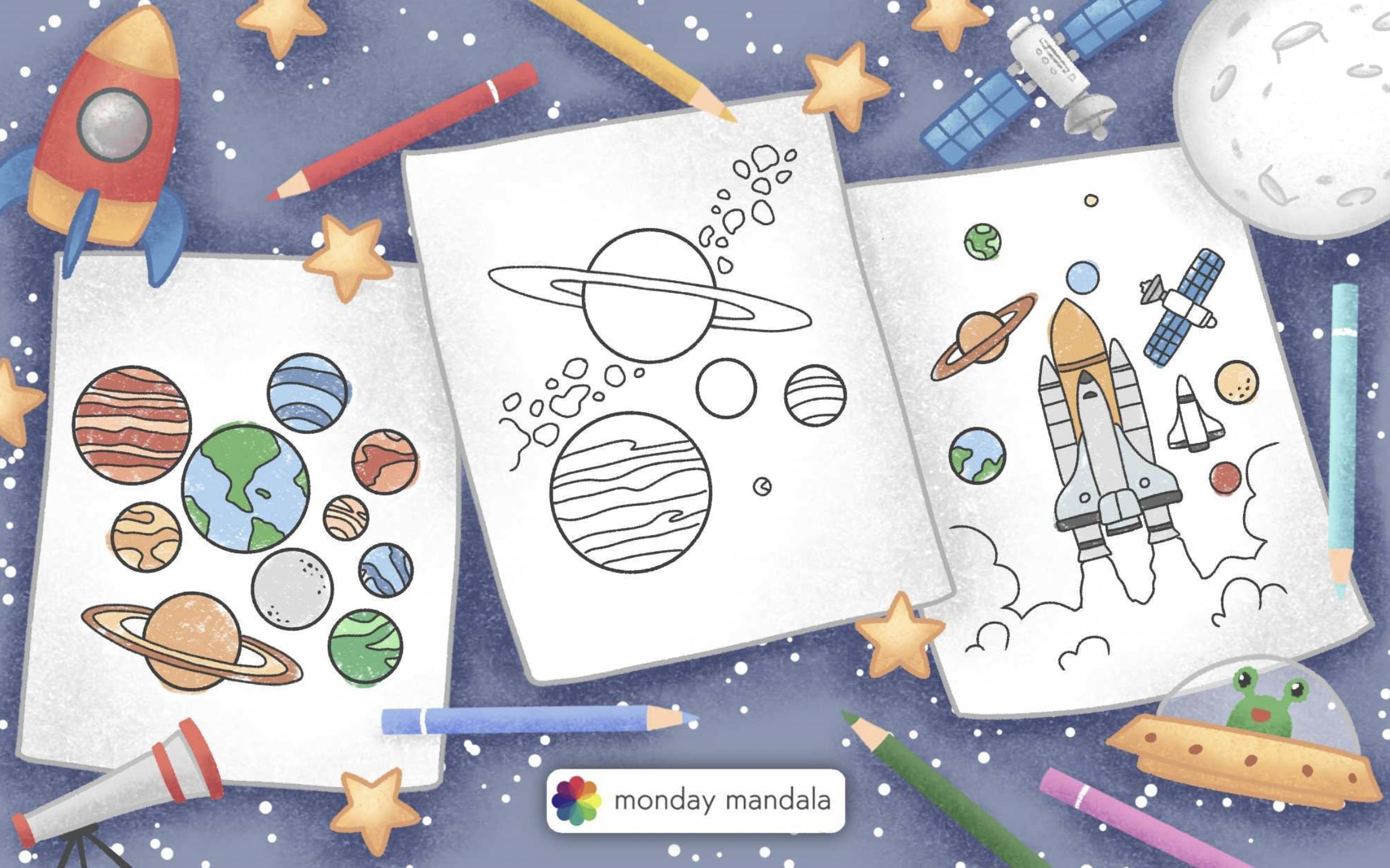 Solar system coloring pages free pdf printables