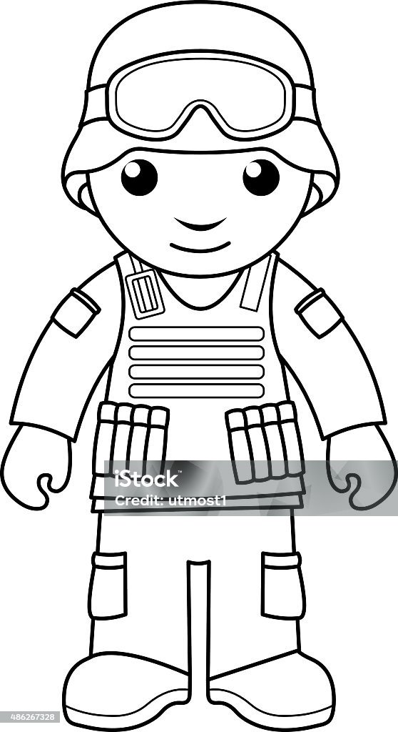 Soldier coloring page for kids