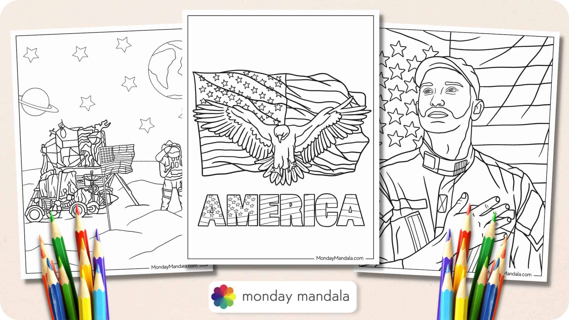American flag coloring pages free pdf printables
