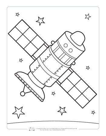 Space coloring pages for kids