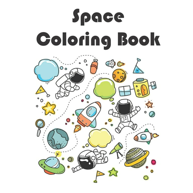 Space coloring book coloring book for kids preschool coloring book for aliens m activity book for kids astronauts aliens planets rocket ship paperback