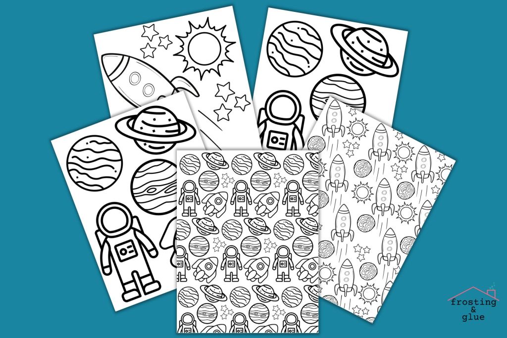 Free space coloring pages for kids and teens