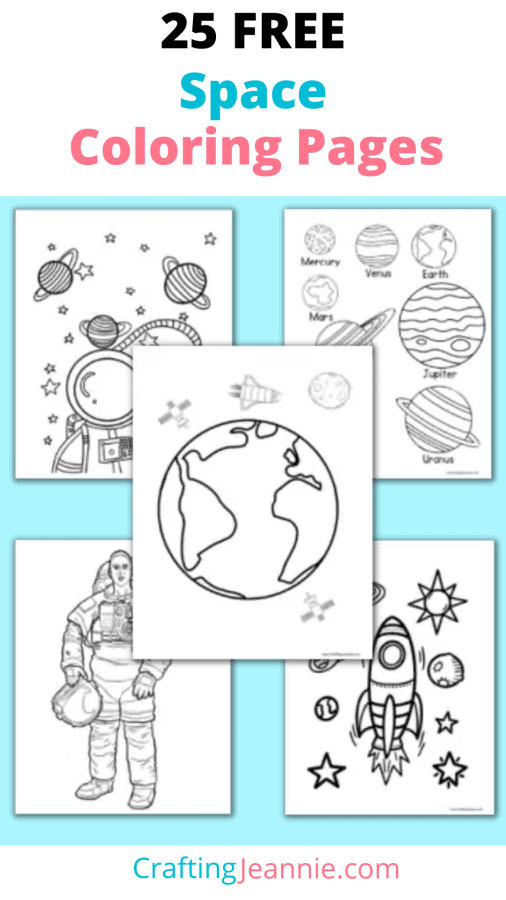 Space coloring pages free pdf