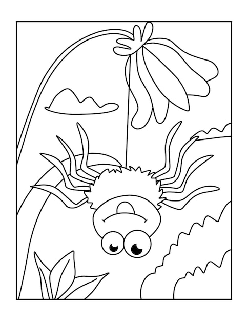 Premium vector cute printable spider coloring pages for kids