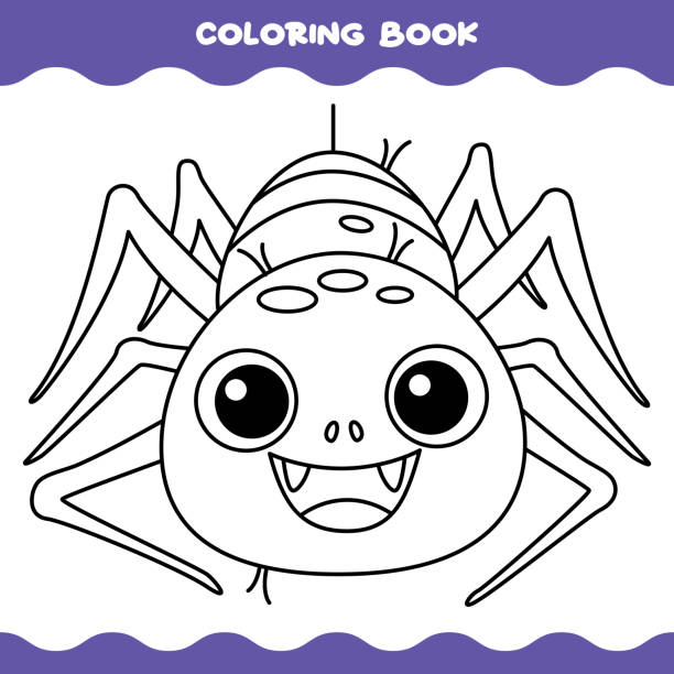 Coloring spider stock illustrations royalty