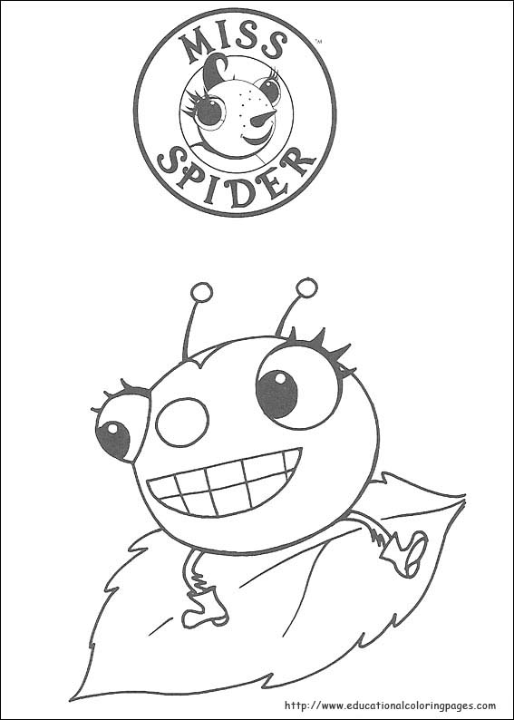 Miss spider coloring pages