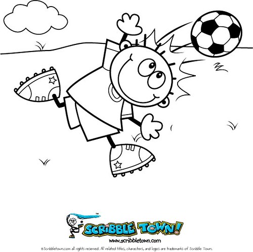 Sports zippy soccer coloring page scribble town