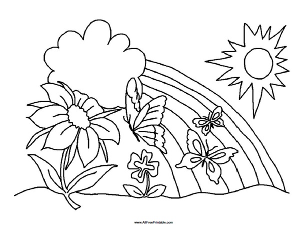 Spring coloring page â free printable