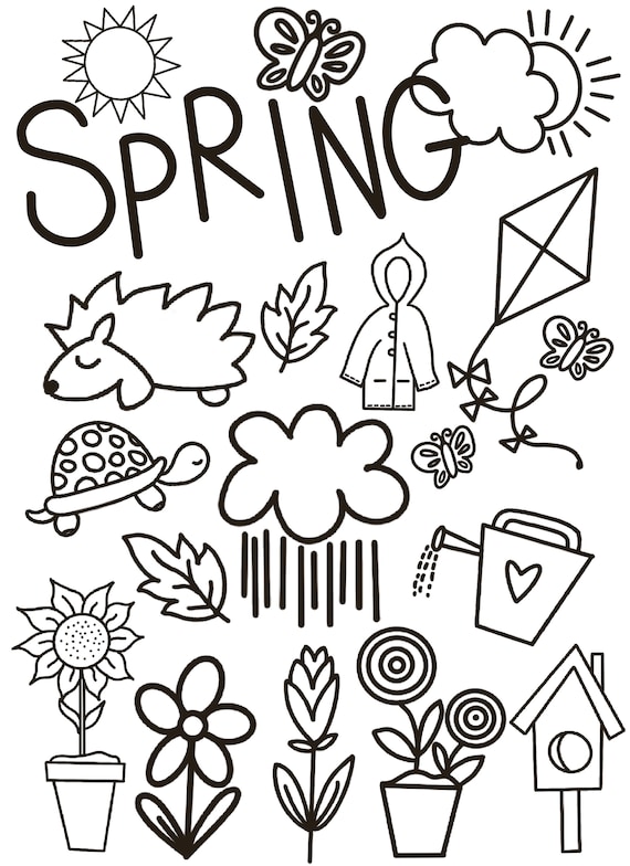 Coloring pages spring fun outdoor activity coloring for adults kids activity learning ideas preschool coloring page coloring books