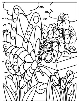 Spring coloring pages for kids spring coloring sheet march spring break activity