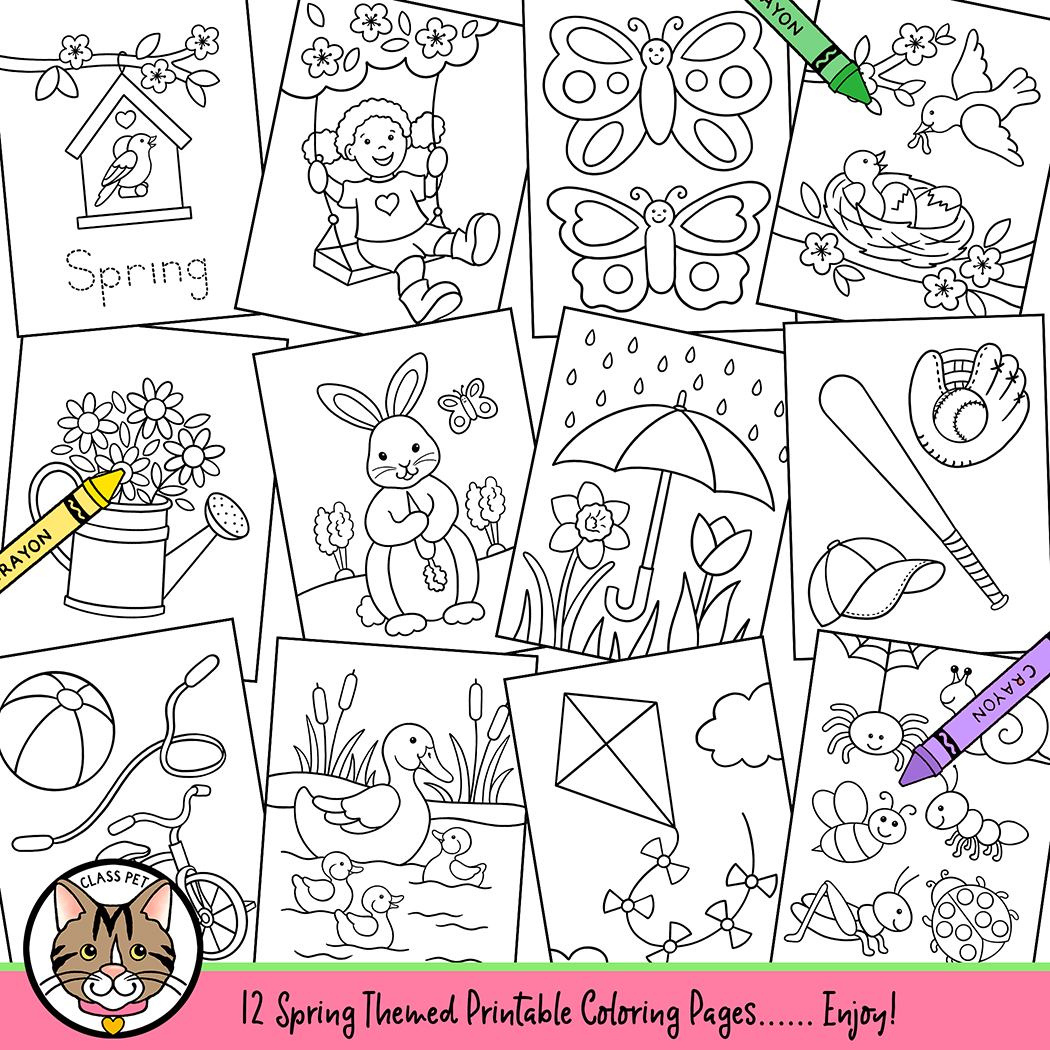 Spring coloring pages preschool kindergarten first grade made by teachers