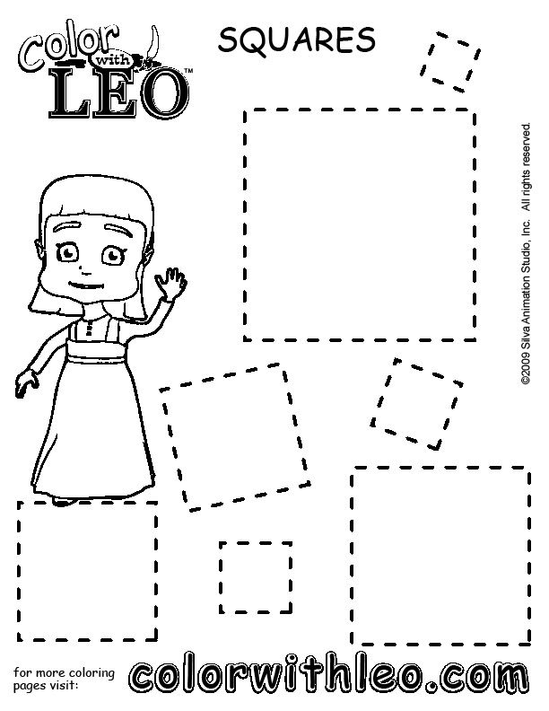 Square coloring pages color activities kindergarten colors disney coloring pages