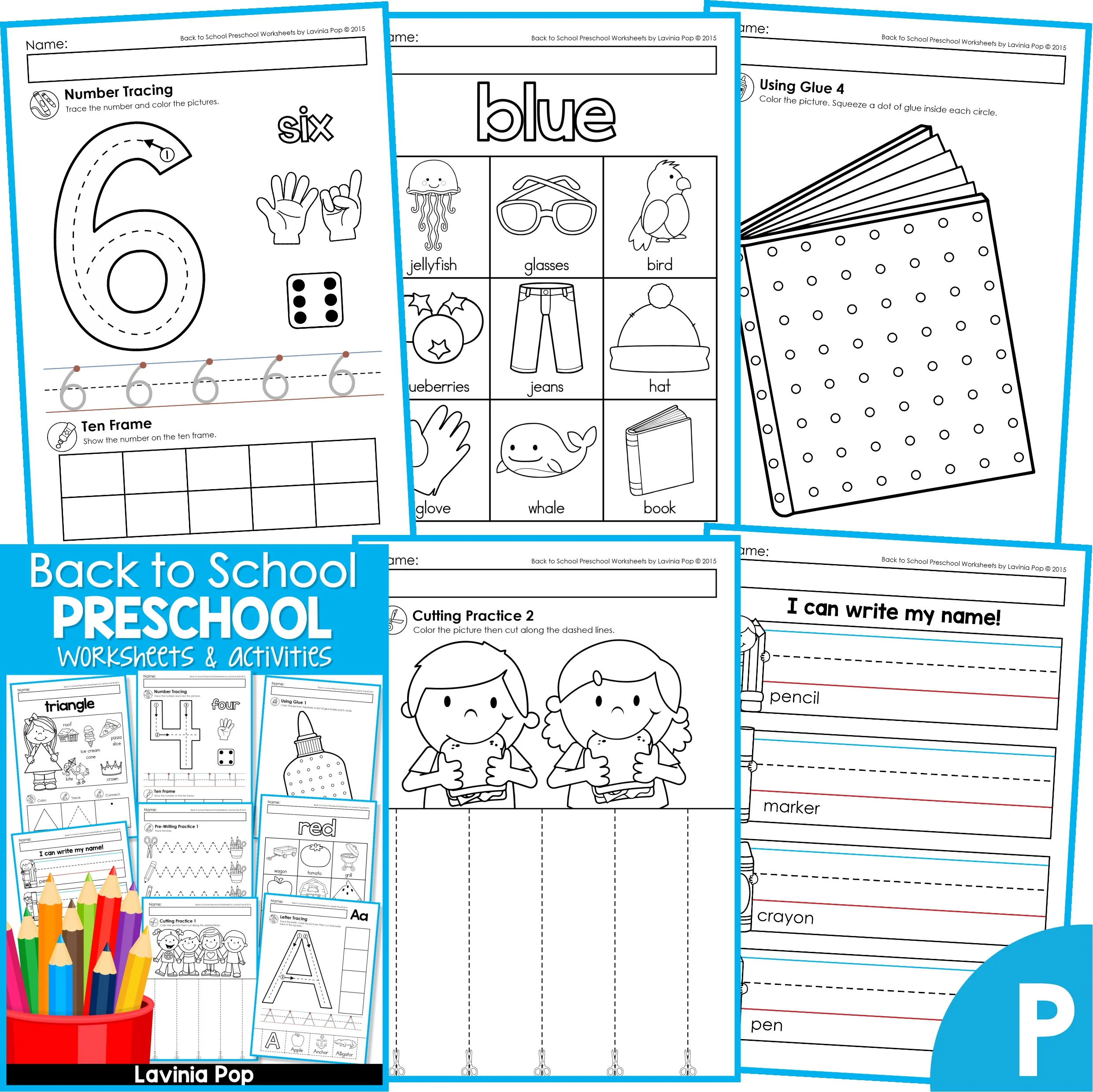 Back to school preschool worksheets and activities no prep