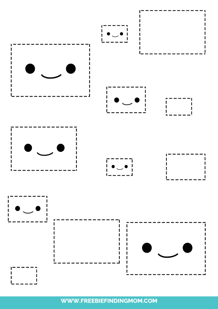 Printable shape tracing worksheets