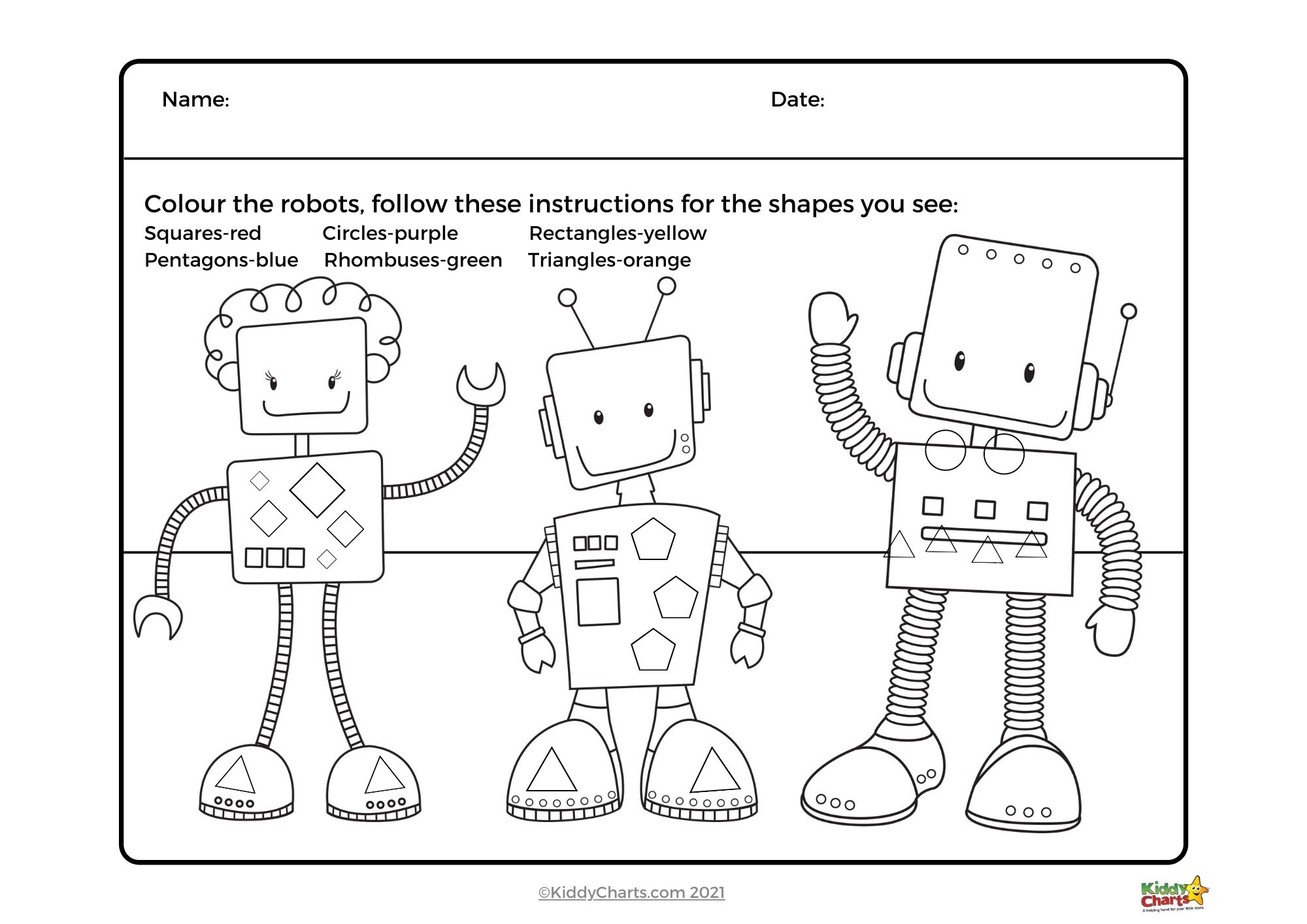 Nursery worksheets learning shapes