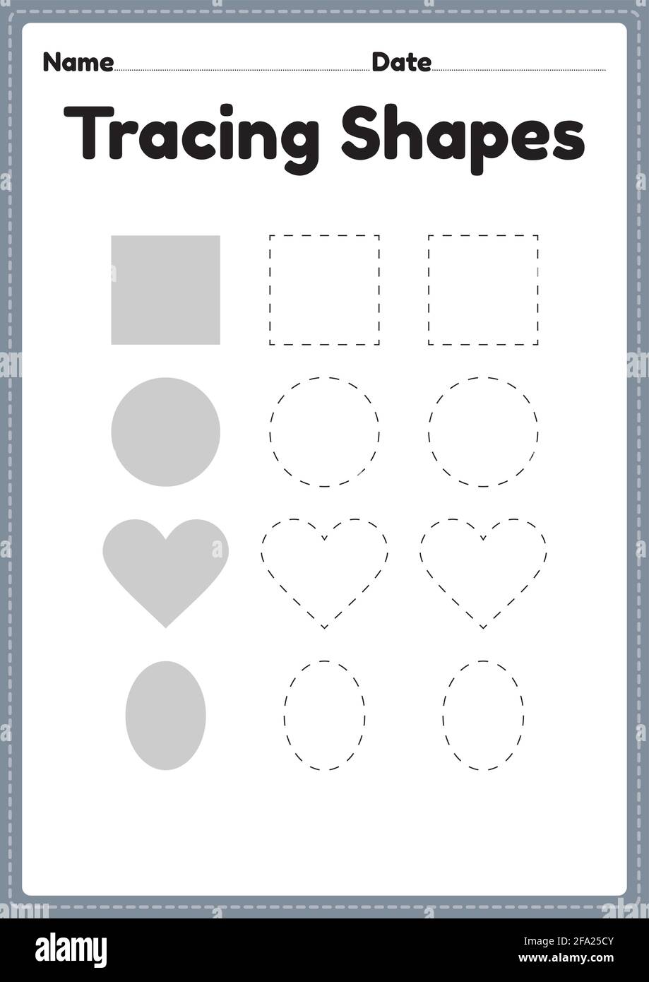 Tracing square shapes worksheet for kindergarten hi