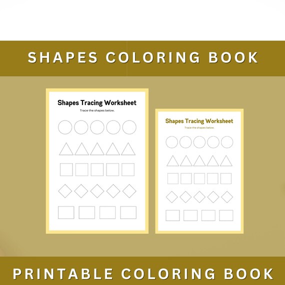 Printable shapes coloring pages worksheets for kids preschool