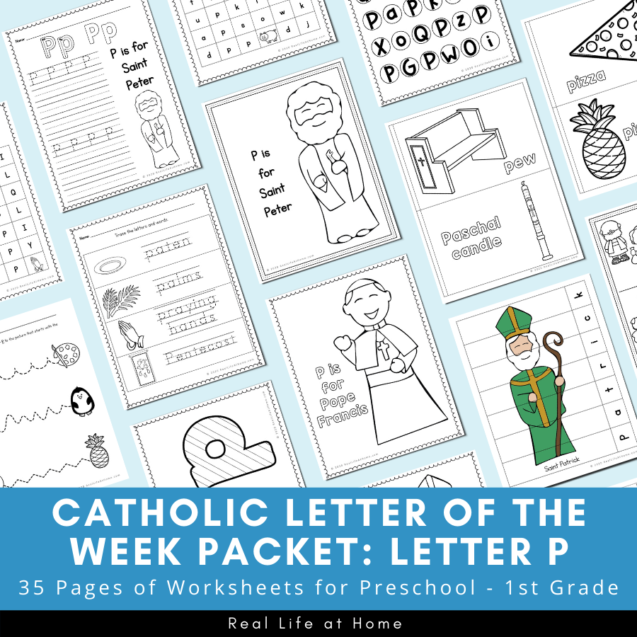 Letter p â catholic letter of the week worksheets and coloring pages