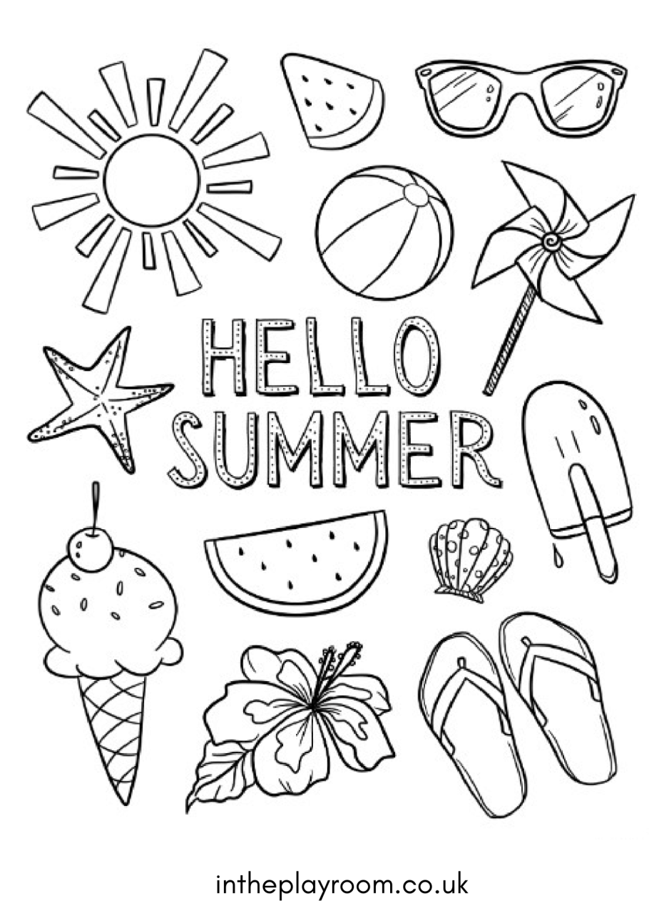 Free printable summer loring pages for kids