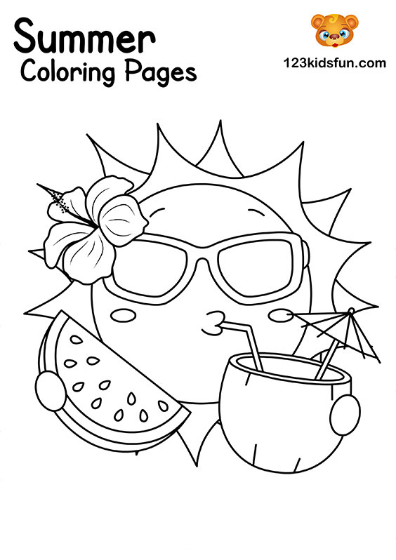 Free printable summer coloring pages for kids kids fun apps